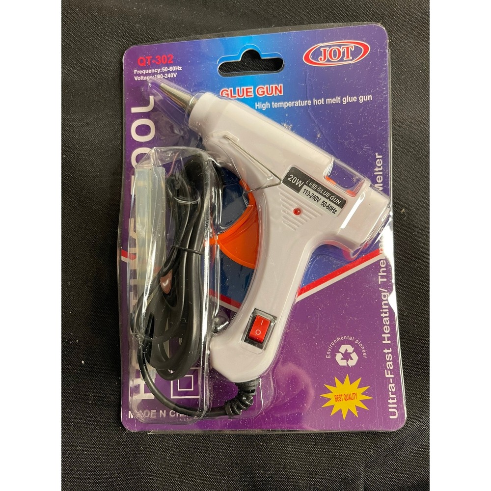 JOT QT-302 High Temperature Hot‎ Melt Glue Gun 20W White with Glue Sticks NEW